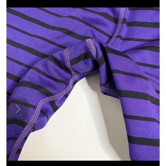 Athleta Striped Purple/Black Mesh & Solid Leggings Size Small - Picture 8 of 11